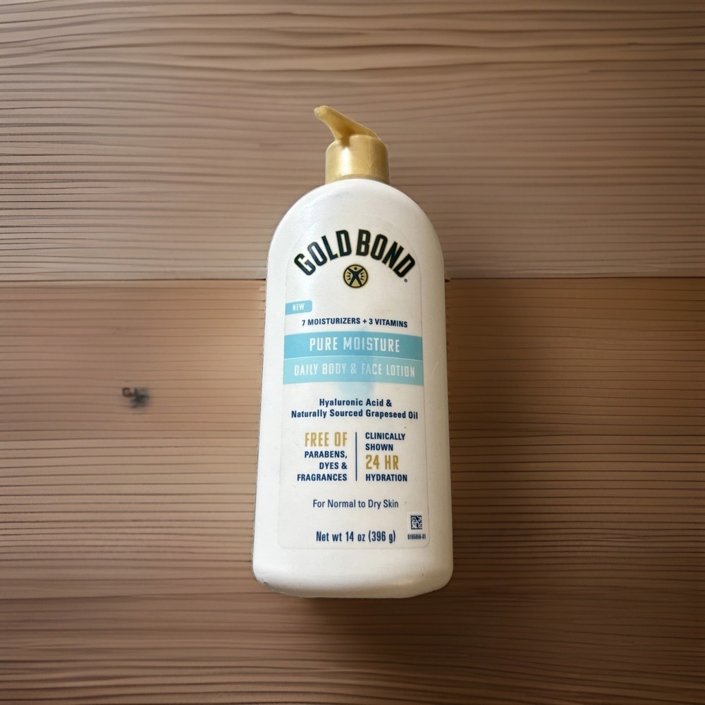 Gold Bond Pure Moisture Daily Body Face Lotion Hyaluronic 14 oz. WITH  Pump